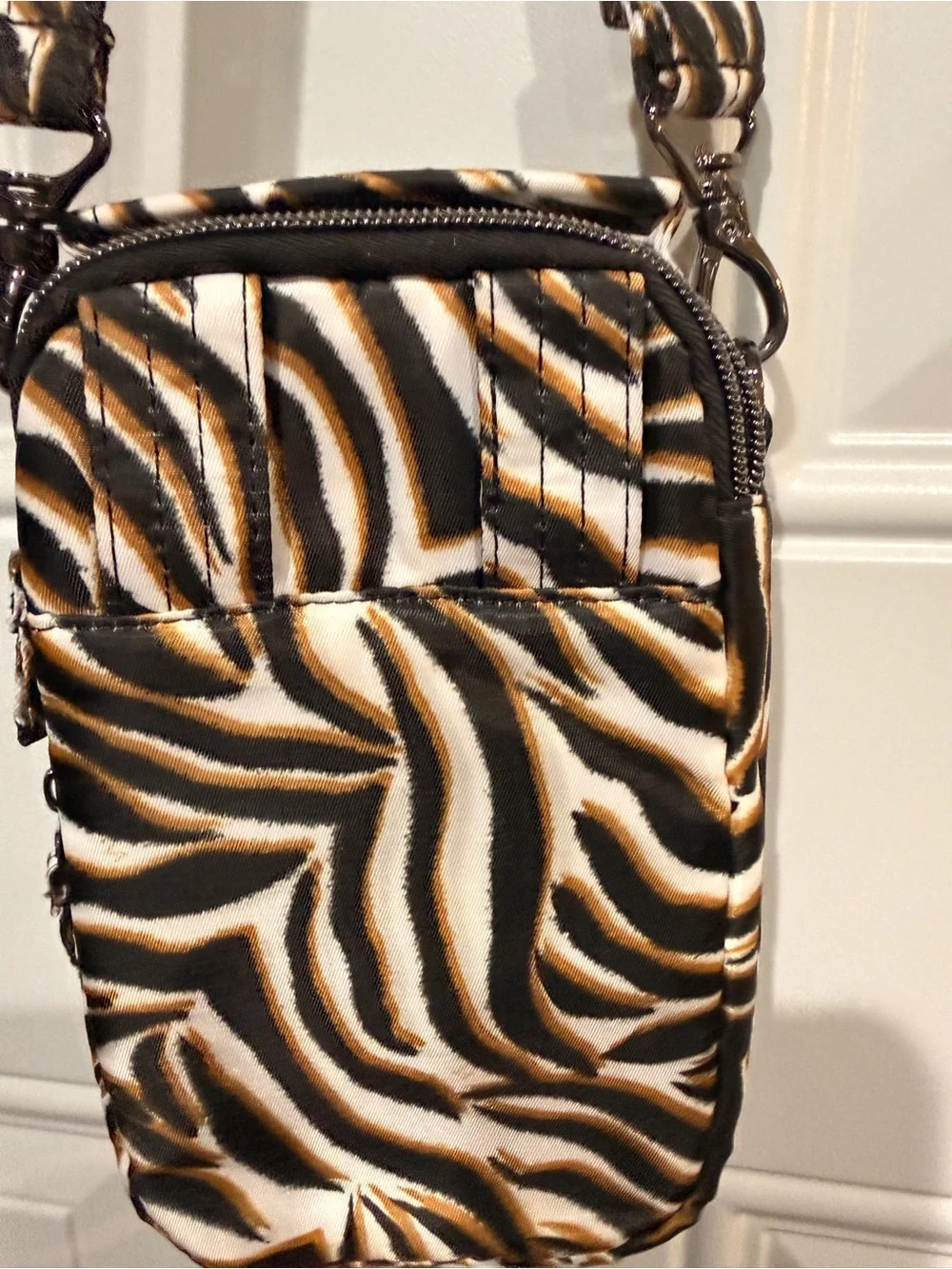 LUG Zebra-Print Crossbody Bag - Black & Cream